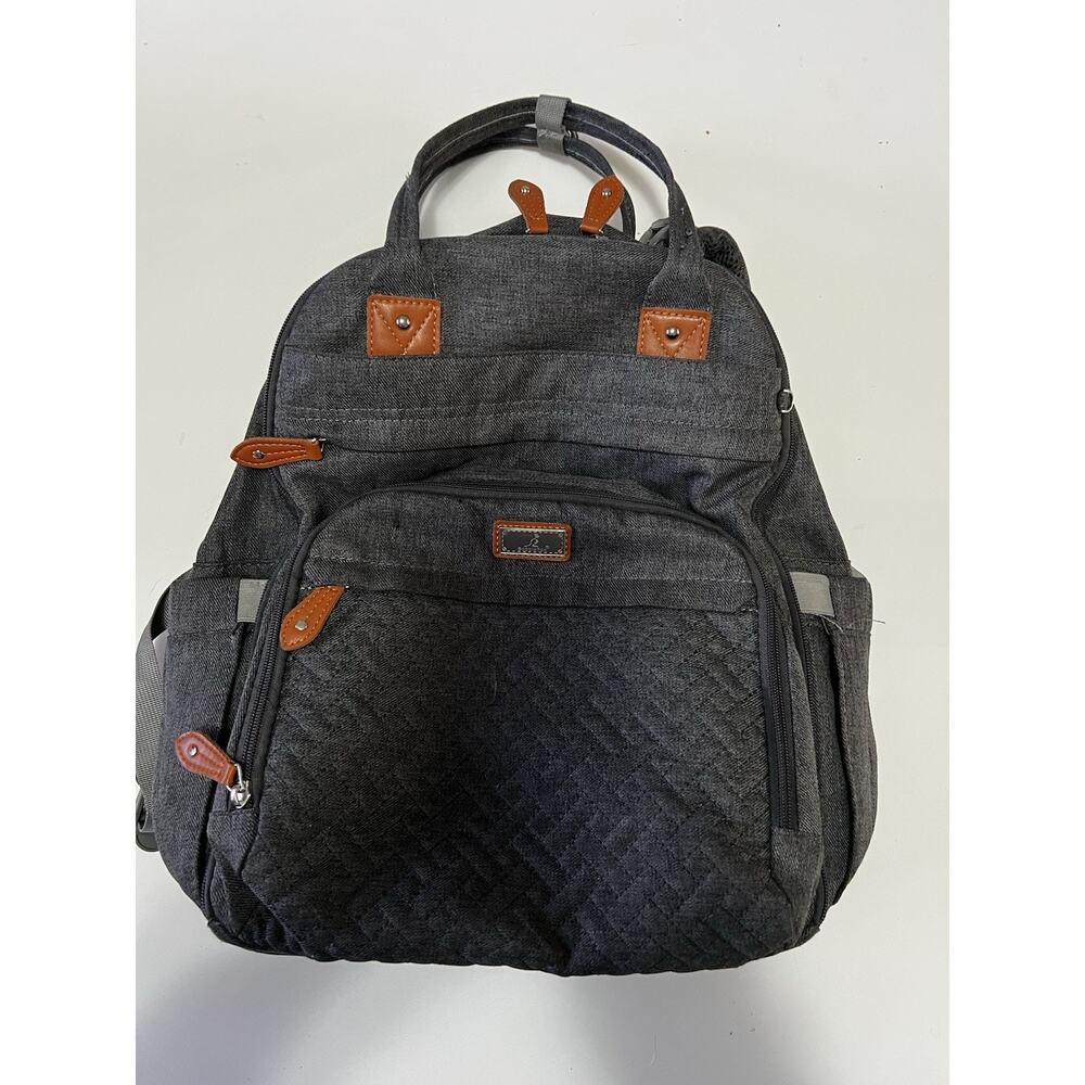 BabbleRoo Diaper Bag Backpack - Dark Gray Waterproof Travel Baby